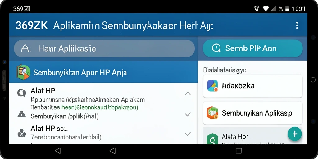 Tampilan antarmuka sederhana aplikasi Sembunyikan Aplikasi 369ZK.