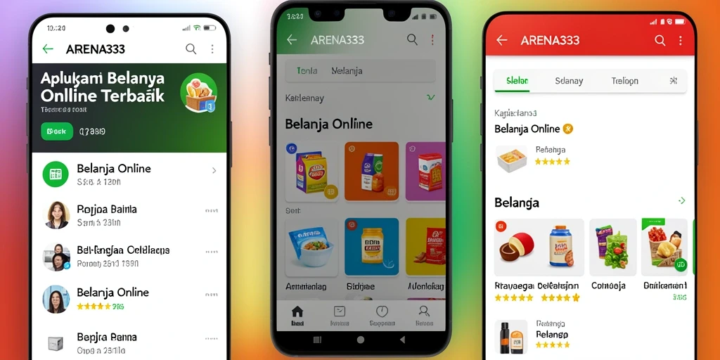 Antarmuka pengguna aplikasi ARENA333 untuk Belanja Online yang menarik dan mudah digunakan.
