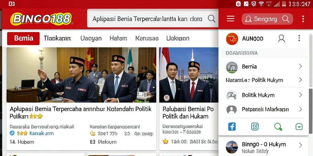 Tampilan antarmuka pengguna BINGO188 yang menarik dan informatif.