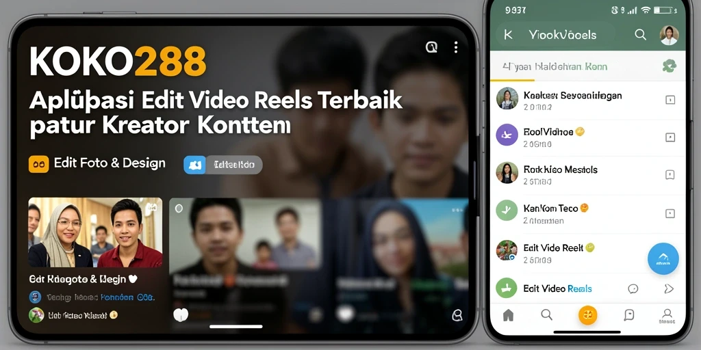 Screenshot utama KOKO288 menampilkan fungsi Edit Video Reels yang menarik.