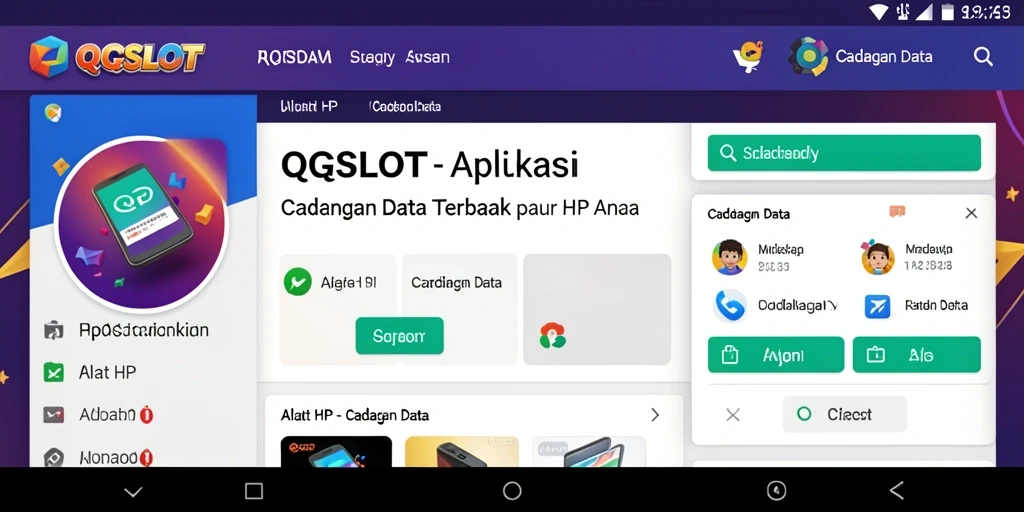 Tampilan antarmuka aplikasi QQSLOT untuk cadangan data pengguna.