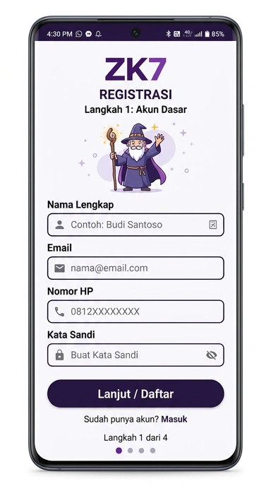 Cara Mudah Mendaftar Akun zk7 untuk Pengguna Android
